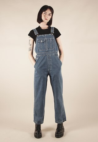 VINTAGE GAP WIDE LEG BLUE DENIM DUNGAREES /MM1092