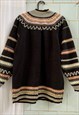 VINTAGE 90S PARAMOUR EMBROIDERED KNITTED JUMPER SWEATER 
