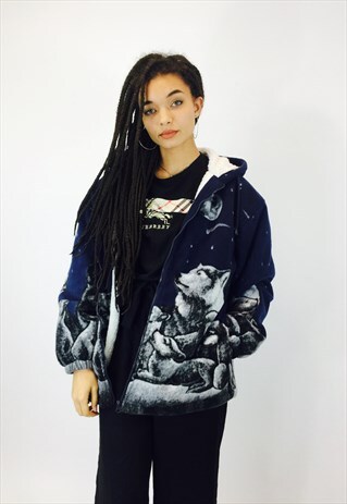 CHUNKY WOLF TEDDY BEAR FLEECE JACKET