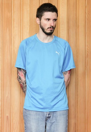 VINTAGE 1990S BLUE PUMA FOOTBALL SHIRT
