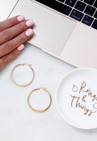 GOLD FLAT SMALL HOOP EARRINGS