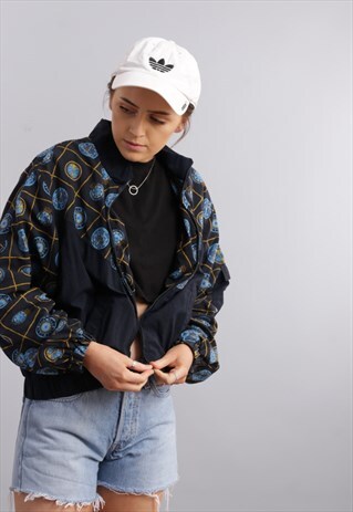 VINTAGE PATTERNED BOMBER JACKET Z532