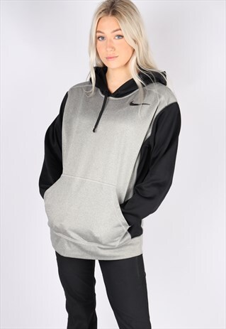 VINTAGE NIKE HOODIE OVERSIZED L SPORTS GREY SLOUCHY WOMEN'S