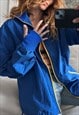 70s Ink Blue sporty Unisex Jacket - Large 