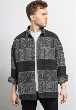 VINTAGE AZTEC PATTERNED SHIRT