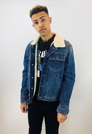 VINTAGE DENIM SHEARLING JACKET