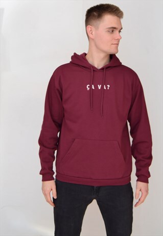 BURGUNDY CA VA? (WHITE) HOODIE