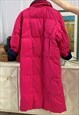 VINTAGE Y2K 00S HEAD OVERSIZE PADDED LONG DOWN COAT PINK
