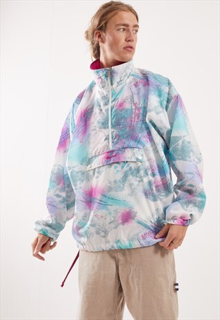 VINTAGE 1/4 ZIP PATTERNED FESTIVAL JACKET