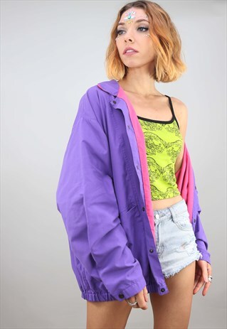VINTAGE 80S 90S OVERSIZED FESTIVAL WINDBREAKER JACKET