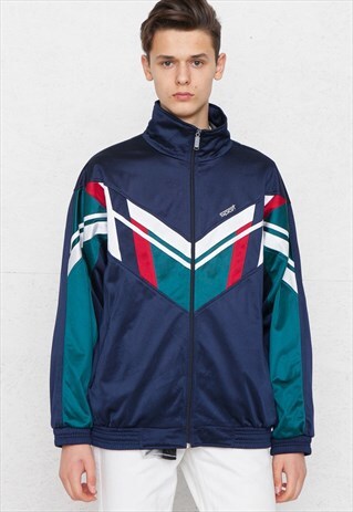 VINTAGE NAVY ZIP TRACK JACKET