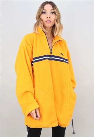 Vintage Oversized Adidas Yellow 1/4 Zip Fleece | Slush Vintage | ASOS ...