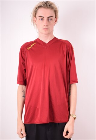 KAPPA MENS VINTAGE T-SHIRT TOP XL MAROON 90S