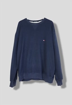 Vintage Tommy Hilfiger Sweatshirt Small logo in Blue XL