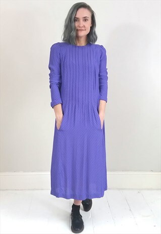 VINTAGE 80'S PURPLE DRESS W/ POCKETS