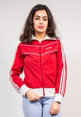 90'S VINTAGE RED ADIDAS TRACKSUIT JACKET TOP