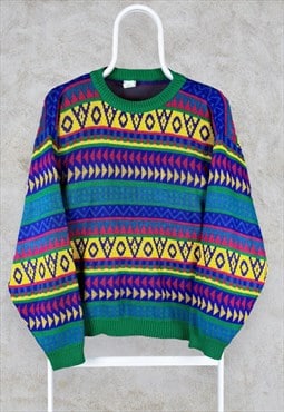 Vintage C&A Patterned Knit Jumper  Women's Medium