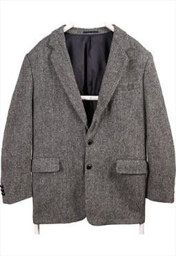 Vintage 90's Harris Tweed Blazer Tweed Wool Jacket Button