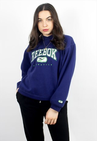 90'S RETRO BLUE SPELL-OUT SWEATSHIRT