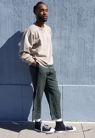 90S CLASSIC SKATER SPORTSWEAR BEIGE SWEATSHIRT XL