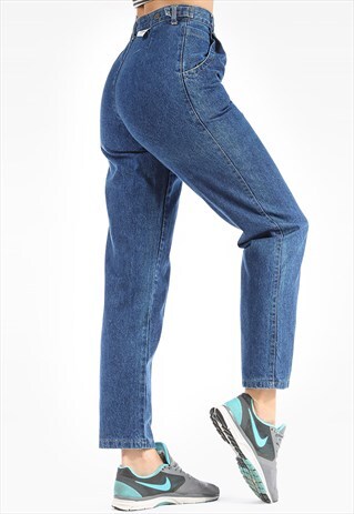 MOM JEANS TAPERED HIGH WAISTED DENIM
