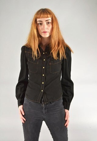 VINTAGE LEVI'S BLACK DENIM SHIRT