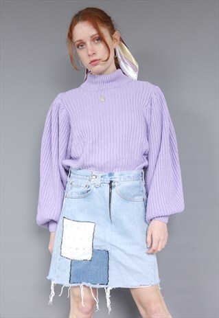 VINTAGE 90S LEVI'S DENIM BRODERIE ANGLAIS SKIRT