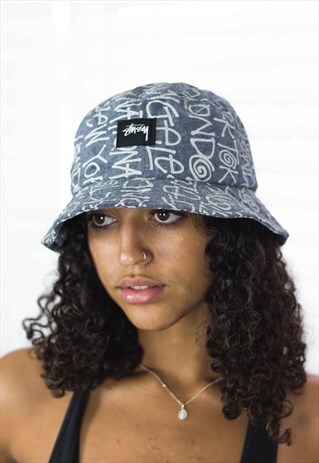 VINTAGE STUSSY BUCKET HAT LOGO 90S X 2.4