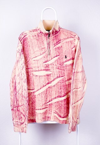 VINTAGE RALPH LAUREN SWEATSHIRT TIE DYE 1/4 ZIP MEDIUM