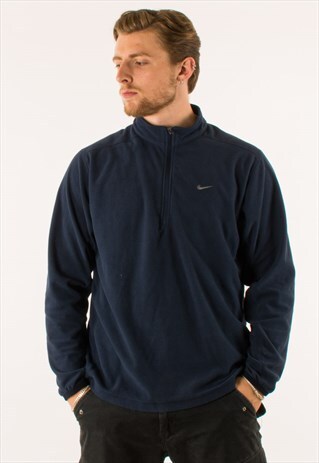 VINTAGE NAVY NIKE QUARTER ZIP FLEECE