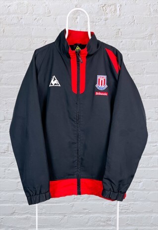 VINTAGE STOKE CITY FOOTBALL JACKET LE COQ SPORTIF BLACK RED