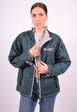 TOMMY HILFIGER WOMENS VINTAGE JACKET LARGE GREEN 90'S