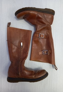 Caite Knee High Boots Tan Brown Leather 