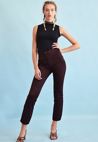 VINTAGE 70'S RETRO HIGH WAIST SMART TROUSERS