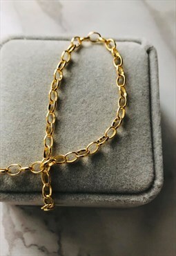 7 inch  gold plated sterling silver belcher chain bracelet