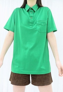 90s Vintage Green Collared Polo Shirt (Size M)