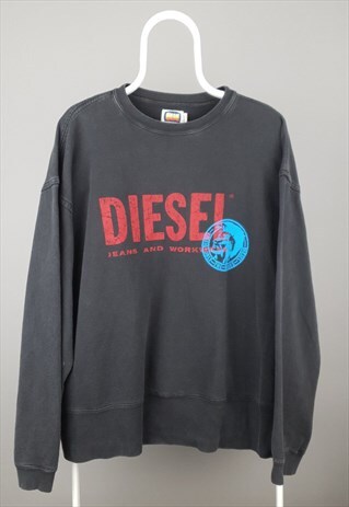 VINTAGE DIESEL SWEATSHIRT SPELLOUT BLACK RED BLUE LOUNGEWEAR