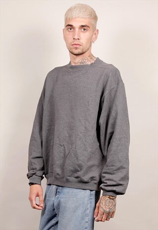 90'S VINTAGE CHAMPION LOGO DARK GREY SWEATSHIRT