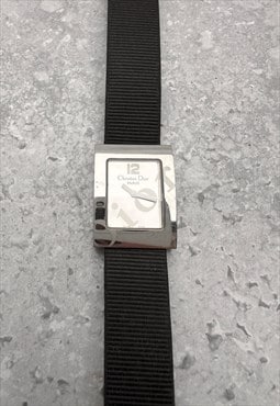 Christian Dior Watch Authentic Black Silver Malice Vintage