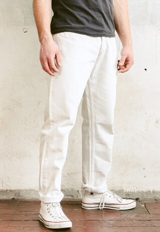 VINTAGE 80S WHITE LEVI'S 507 JEANS