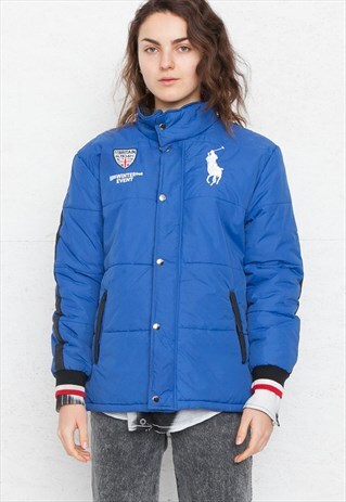 VINTAGE BLUE PUFFA PUFFER POLO RALPH LAUREN JACKET COAT