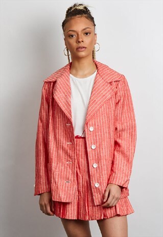 RARE VINTAGE 70'S RED STRIPED CO-ORD SET