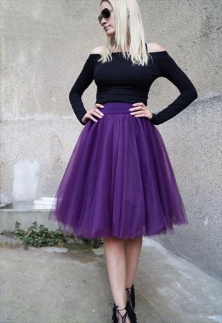 TULLE SKIRT TUTU SHORT SKIRT PURPLE BALLET BRIDESMAID F1616
