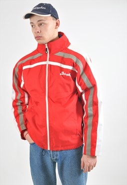 Vintage windbreaker lined jacket in red