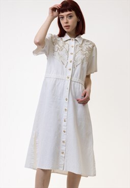 Vintage A Line Short Sleeve Dress size M Medium 5018