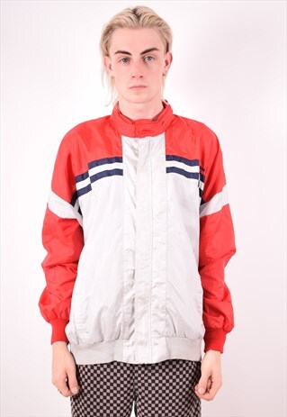 ADIDAS MENS VINTAGE TRACKSUIT TOP JACKET XL GREY 90S