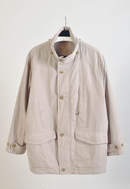 Vintage 90s lined beige coat