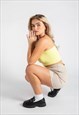 YELLOW SPAGHETTI STRAP CROP TOP