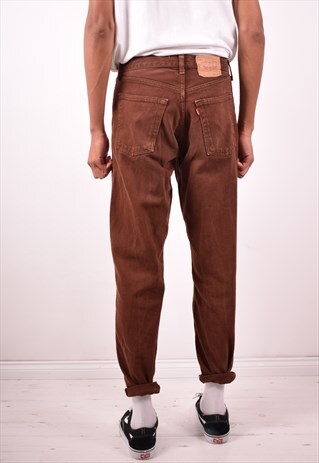 LEVI'S 502 MENS VINTAGE JEANS W30 L32 BROWN 90S