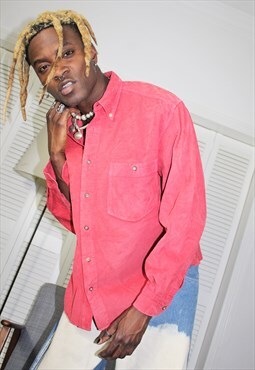 Vintage 90s Red Corduroy Casual Shirt 